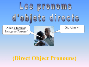 Pronoms d`objets directs (POD)