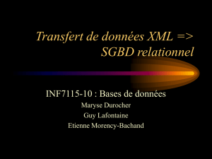Transfert de données XML-SGBD relationnel