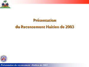 Présentation du recensement Haïtien de 2003