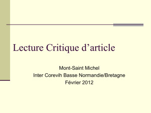 Lecture critique - COREVIH Bretagne