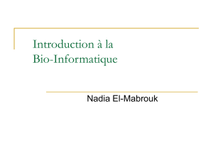 Introduction à la Bio-Informatique