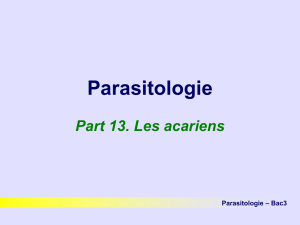 Parasitologie et Pathologie des Maladies parasitaires