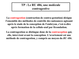 TP : Le RU 486, une molécule contragestive La contragestion
