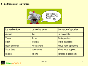 I - Le français et les verbes
