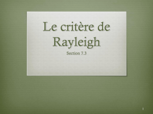 Le critère de Rayleigh