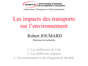 Impacts des transports sur l`environnement