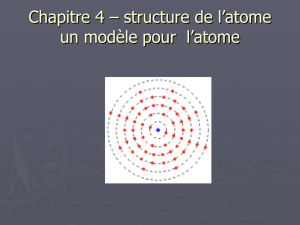 Chapitre 4 – structure de l`atome un modèle