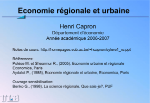 Economie régionale et urbaine