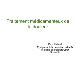 Traitement médicamenteux de la douleur