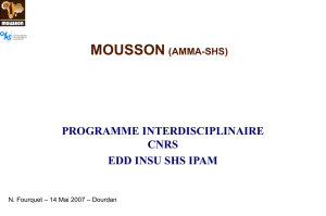 Programme Mousson AMMA SHS