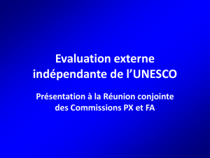Evaluation externe indépendante de l`UNESCO