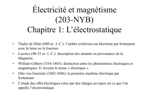 Chapitre #1: L`électrostatique