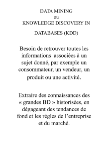 DATA MINING ou KNOWLEDGE DISCOVERY IN DATABASES (KDD)