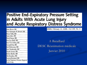 Positive end-expiratory pressure setting in adults with acute lung