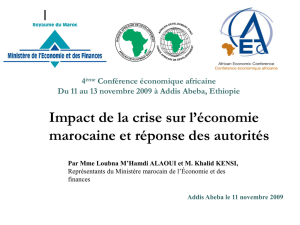 Impact de la crise sur l`économie marocaine et réponse des autorités