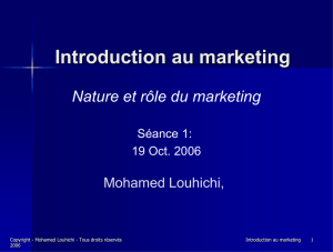 Cours 1: Introduction au marketing