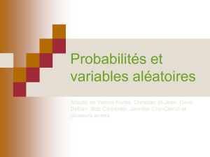 Probabilités et variables aléatoires