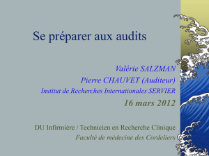 Se préparer aux audits - Recherche Clinique Paris Centre