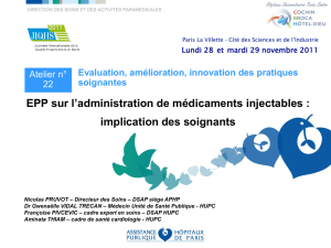 EPP sur l`administration de médicaments injectables