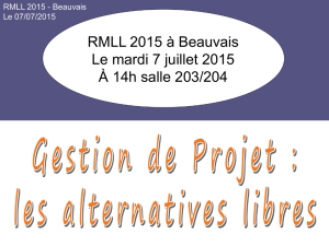 RMLL 2015 - Gestion de Projet - les alternatives libres