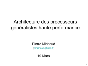 Architecture des processeurs generalistes haute-performance