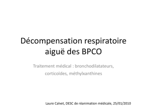 Décompensation respiratoire aiguë des BPCO