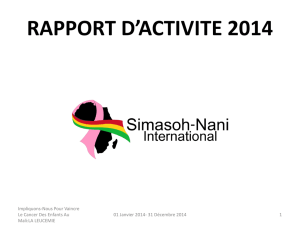 rapport d`activites 2011 - SIMASOH NANI INTERNATIONAL