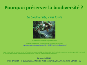 La biodiversité, c`est la vie - Documents pour le développement