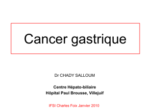 Cancer gastrique - IFSI Charles-Foix