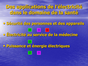 Application de l`électricité dans le domaine de la santé