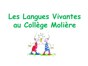 Les Langues Vivantes au Collège Molière PO 2014