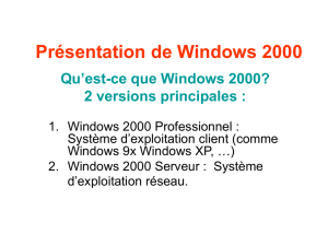 Présentation de Windows 2000