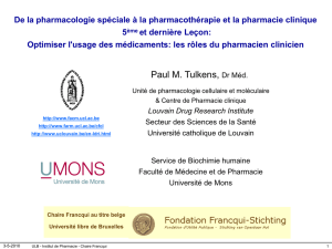 Optimiser l`usage des médicaments: le rôle du pharmacien clinicien