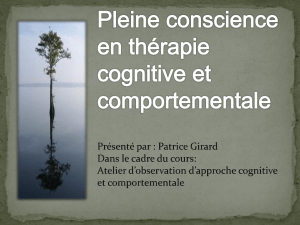 Pleine conscience en thérapie cognitive et comportementale