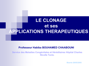 Clonage Humain : implications thérapeutiques