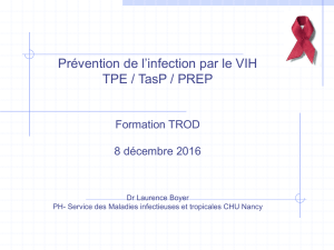 Prévention de l`infection par le VIH - decembre 2016