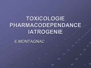 la toxicologie et pharmacodependance
