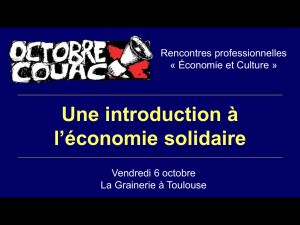Une introduction à l`économie solidaire