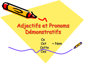 Adjectifs et Pronoms Démonstratifs