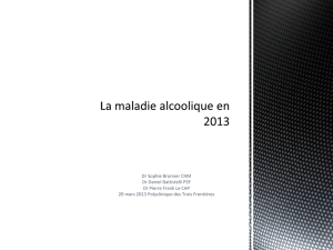La maladie alcoolique en 2013