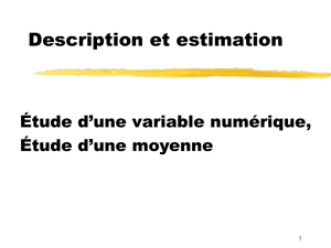 Description d`une variable quantitative / Estimation d`une