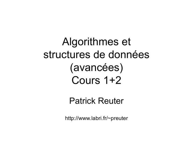 Algorithmes Et Structures De Données