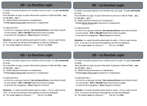 G9 – La fonction sujet