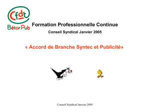 Formation Professionnelle - Accord Syntec et Publicité