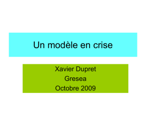 Un modèle en crise - Xavier Dupret