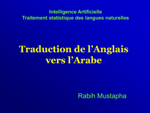 Traduction de l`Anglais vers l`Arabe