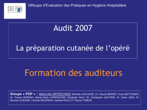 Diaporama Formation des auditeurs - CCLIN Paris-Nord