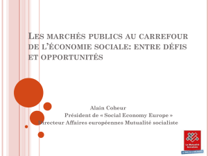 L`impact des marchés publics sur l`économie sociale