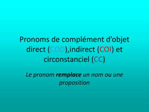 Pronoms de complément d`objet direct (COD) et indirect (COI)