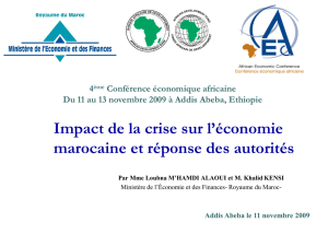 Impact de la crise sur l`économie marocaine et réponse des autorités